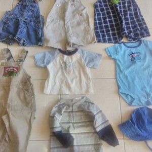 Boys Clothing Lot - 12mo, Shirts, Shorts, Overalls